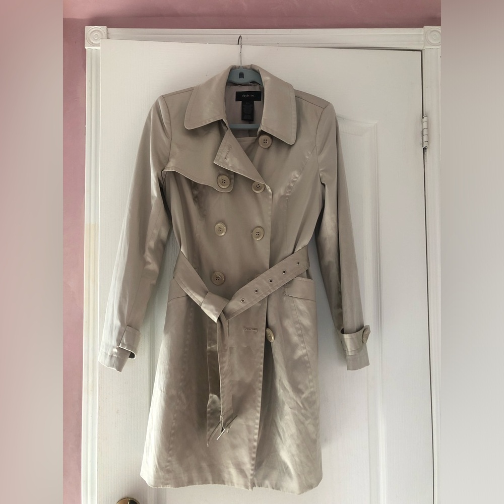 Style & Co trench coat. Double breasted with belt size small